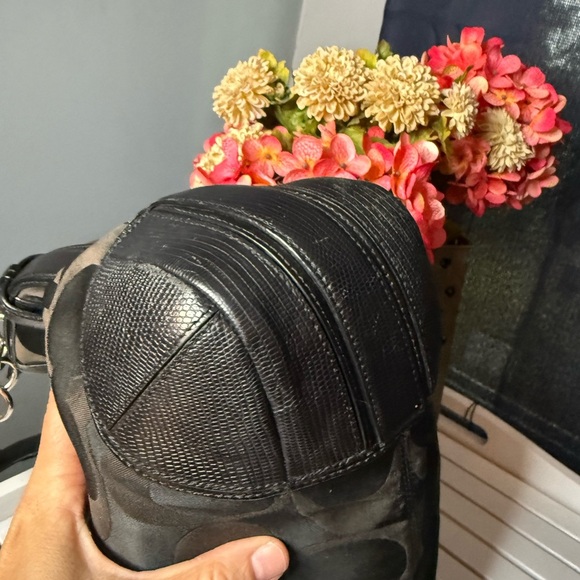 Coach Collette Signature Jacquard & Black SnakePrinted Leather bag EUCAuthentic - Picture 3 of 13